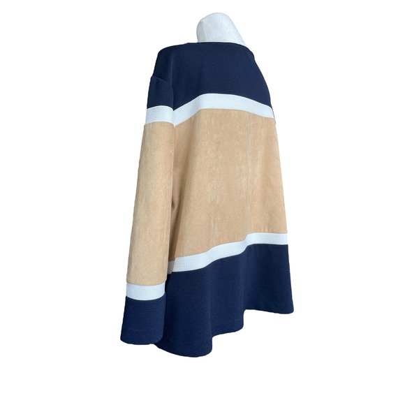 Chicos Travelers Collection Size 3 Mature Suede Colorblock Womens Cardigan XL 16 - Picture 3 of 9